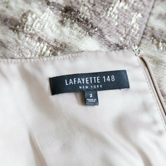 Lafayette 148 Wool Silk Blend Bronze Gold Dress - Picture 9 of 9